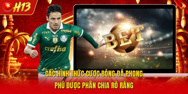 Các hình thức cược bóng đá phong phú được phân chia rõ ràng